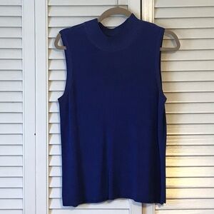 Preston & York Royal Blue Sleeveless Turtleneck Sweater